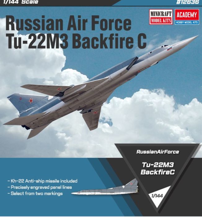 Academy 12636 samolot Tu-22M3 Backfire C model do sklejania 1:144
