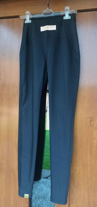 Legginsy La Monne rozmiar S prążkowana ekoskóra  nowe