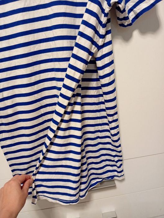 H&M Mama sukienka ciążowa w paski biało -niebieska  rozmiar S