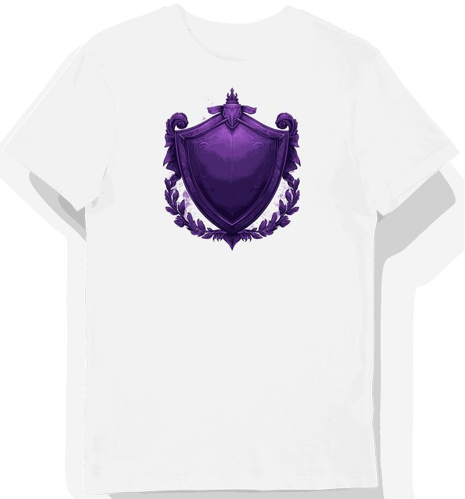 Koszulka męska biała z nadrukiem purpurowego herbu XXL