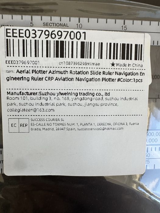Plotter de Azimute Rotativo para cartas de Aviação