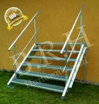 Metalowe schody zewnętrzne ocynk 8 Stopni SUPER JAKOŚĆ 2x Poręcz