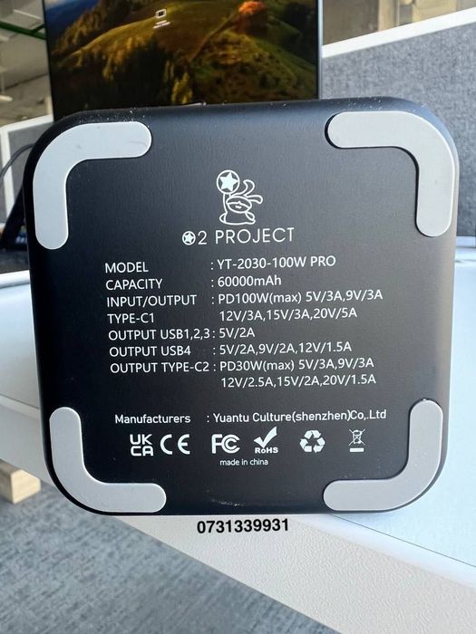 Новинка 100W O2Project PRO 60000mAh павербанк