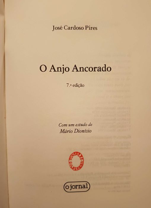 O Anjo Ancorado - José Cardoso Pires