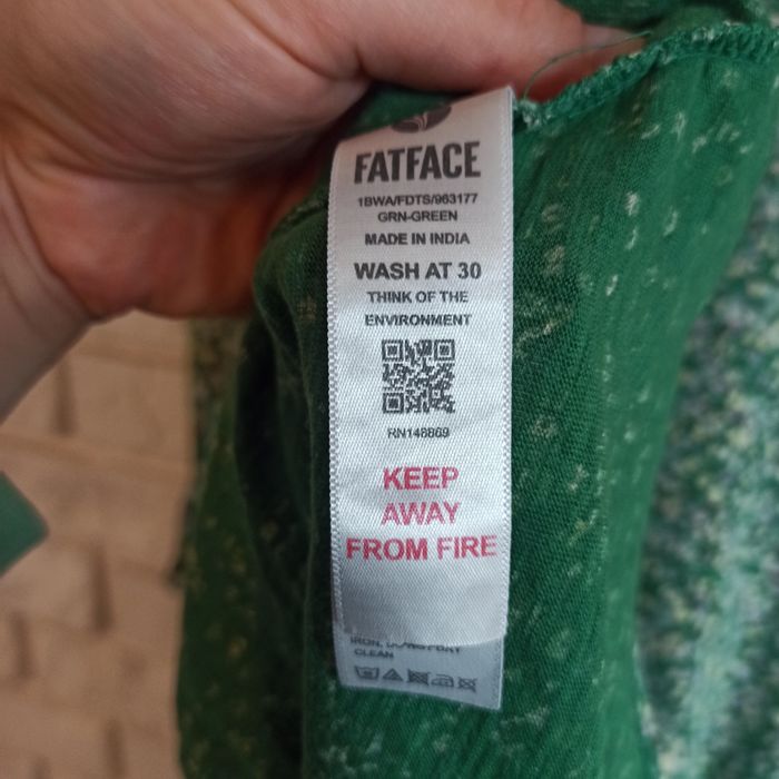 FAT Face 38 modal bawełna sukienka zielona łączka kwiatuszki