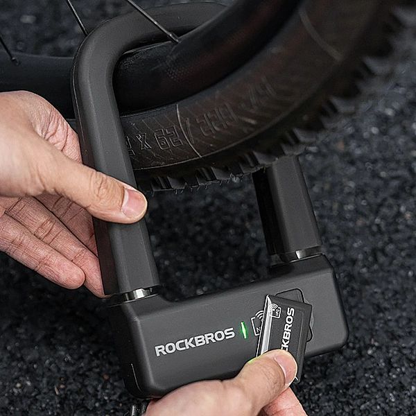 Zapięcie rowerowe Rockbros RBNS1 SMART z czytnikiem NFC - czarne