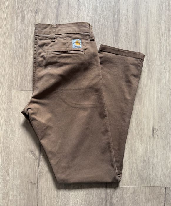 Spodnie Carhartt 32x32 Sid Pant Chinosy Chinos Brązowe Męskie Slim Fit