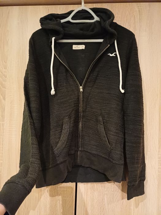Hollister ciemnoszara/ węglowo czarna bluza z kapturem