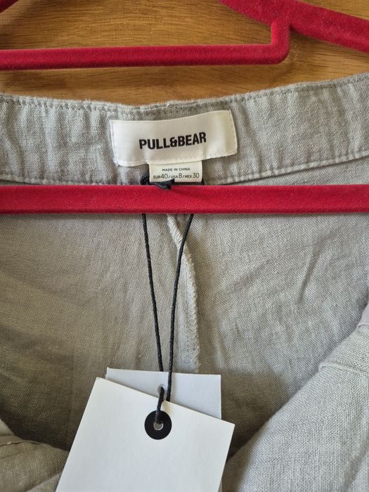 Spodenki cygaretki, len, wiskoza, Pull&Bear, r.40