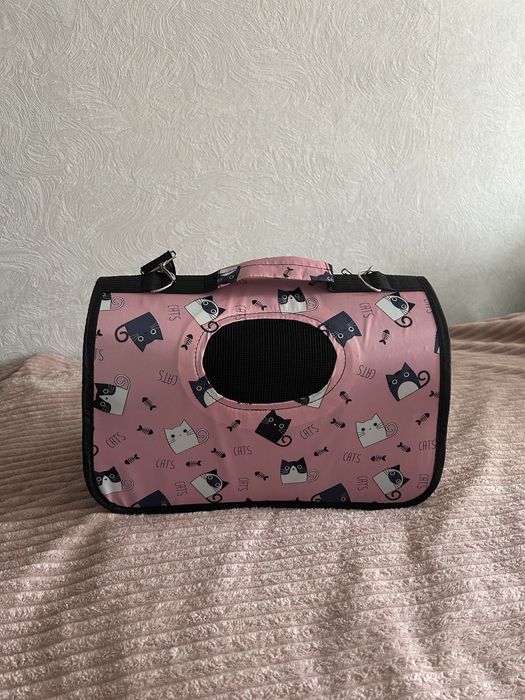 Сумка для котів переноска рожева нова