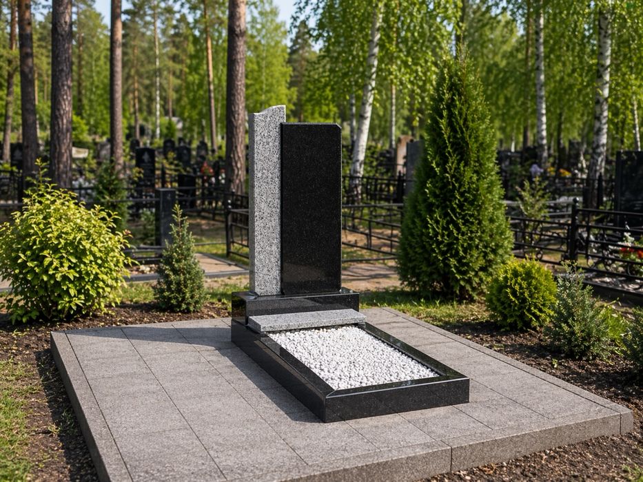 Гранітний пам’ятник Одинарний Готовий до встановлення