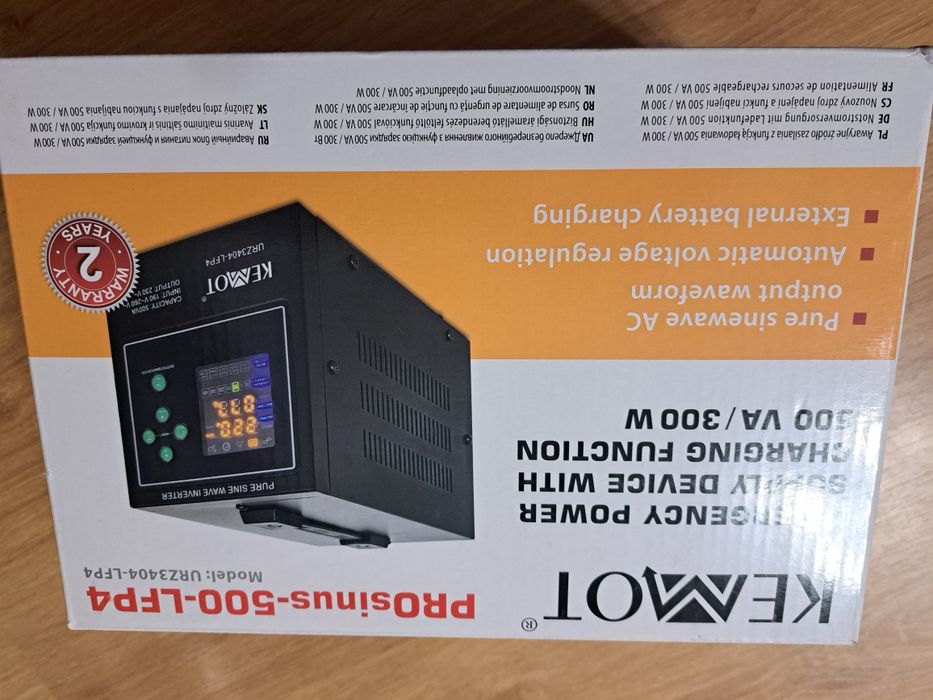 ДБЖ Kemot PROsinus-500-LFP4 300 Вт/500 ВА Black (URZ3404-LFP4)