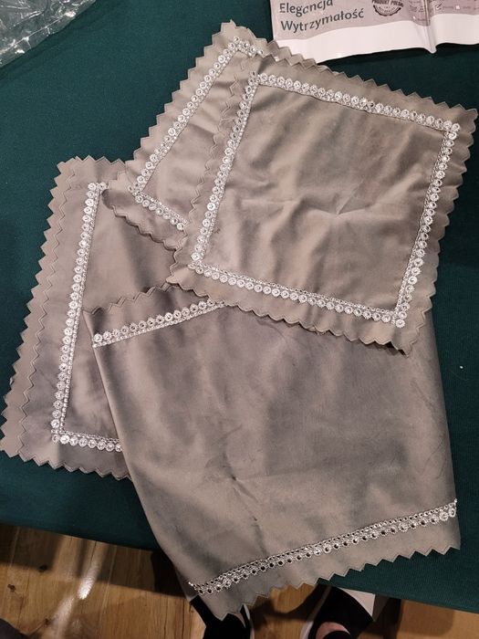 Bieżnik +2 serwetki  nowe szare