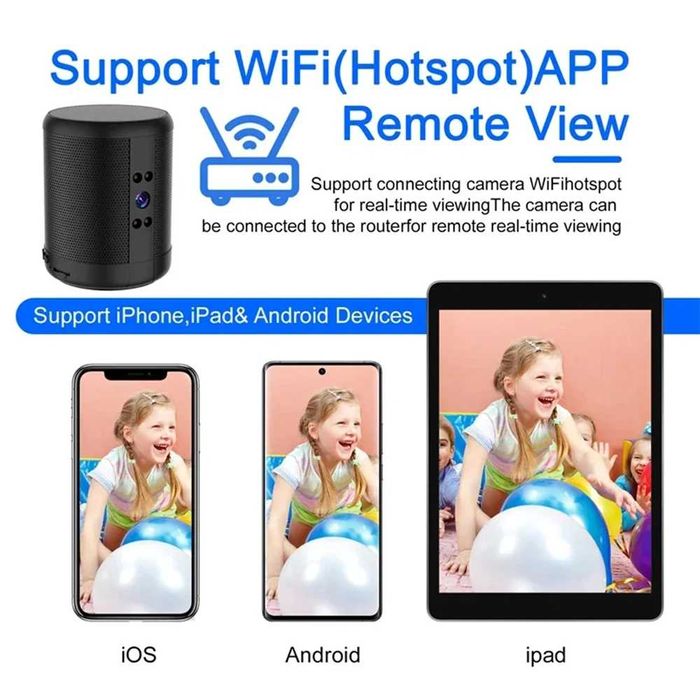 Câmara Espia FullHD em Coluna Bluetooth c/ Visão Noturna Áudio 2 Vias