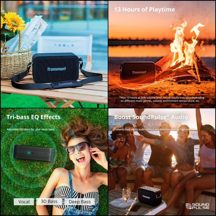 Колонка Tronsmart Force Max IPX6 80W портативная акустика jbl marshal
