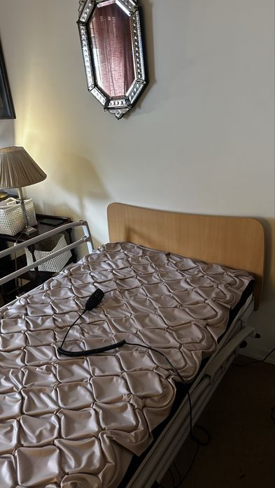 Cama articulada elétrica + colchão espuma + colchão anti-escaras