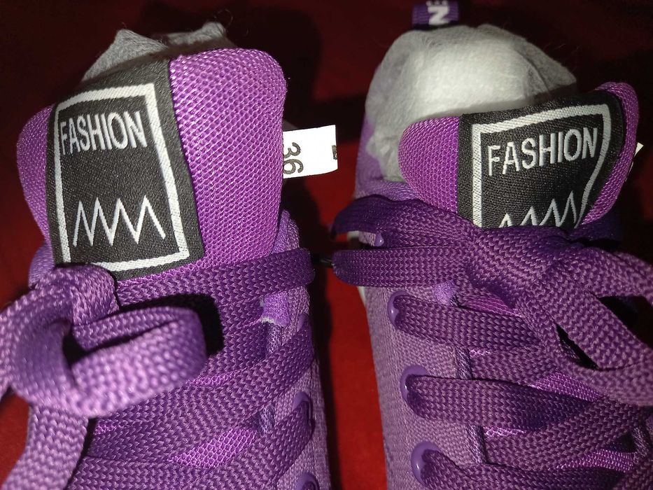 Sapatilhas roxas, tecido respirável, sola amortecida 36 - Nice Fashion