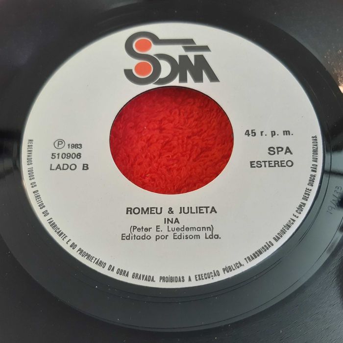 Disco Vinil Single Romeu e Julieta - Quando o Coração Chora / Ina