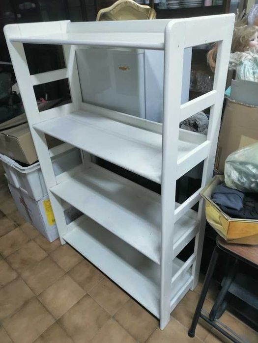 Estante de arrumação lacada a branco