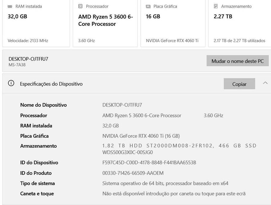 PC GAMING AMD Ryzen 5 3600 |RTX 4060 Ti 16 GB|32GB RAM|