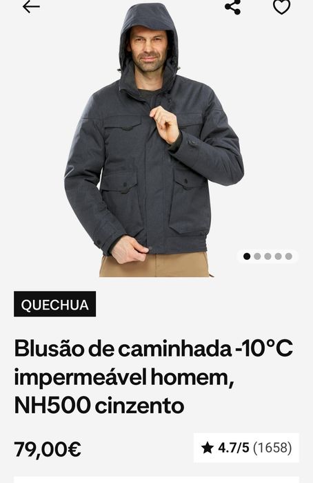Casaco/Blusão masculino impermeável -10°C Decathlon

Vendo Casaco/Blus