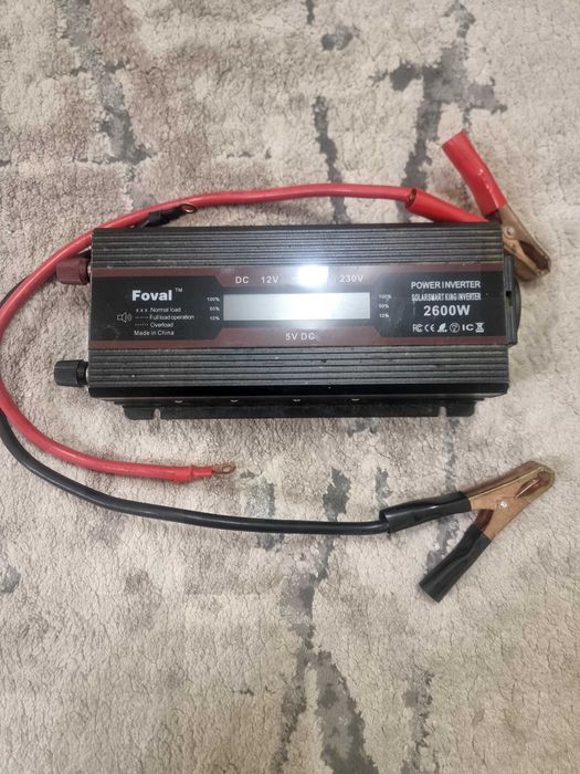 Інвертор/ перетворювач напруги Foval 12-220V 2600W (робоче навантаження 1300W)