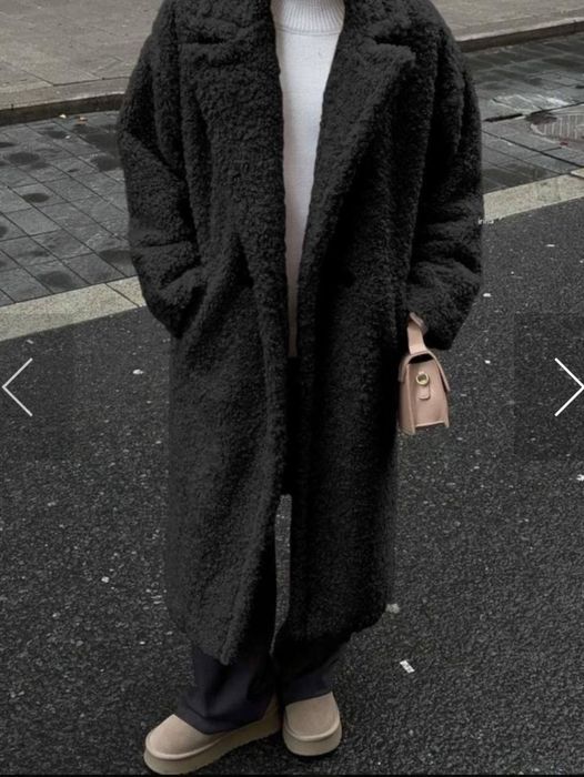 Шубка тедді чорного кольору