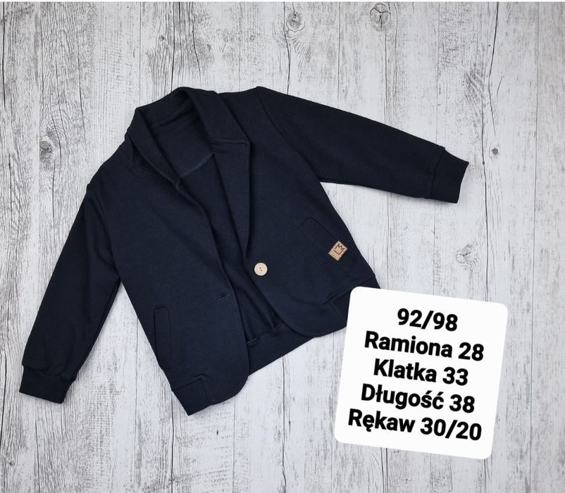 Garnitur chłopięcy bawełniany Marynarka i spodnie joggery  92/98