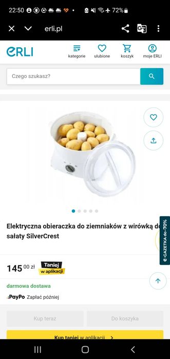 Elektryczna obieraczka do ziemniaków Wirówka do sałaty Silver Crest