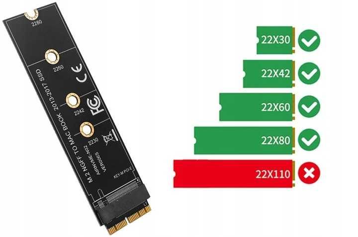 Adapter Przejściówka SSD M.2 M2 NVMe MacBook A1398 A1465 A1466 A1502