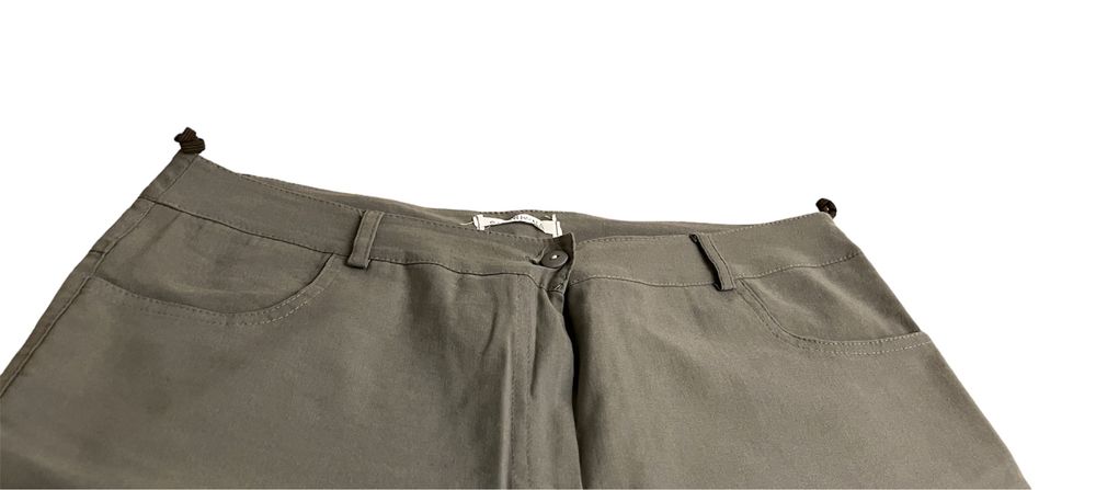 Materiałowe spodnie damskie kolor khaki rozmiar 40/42 L XL