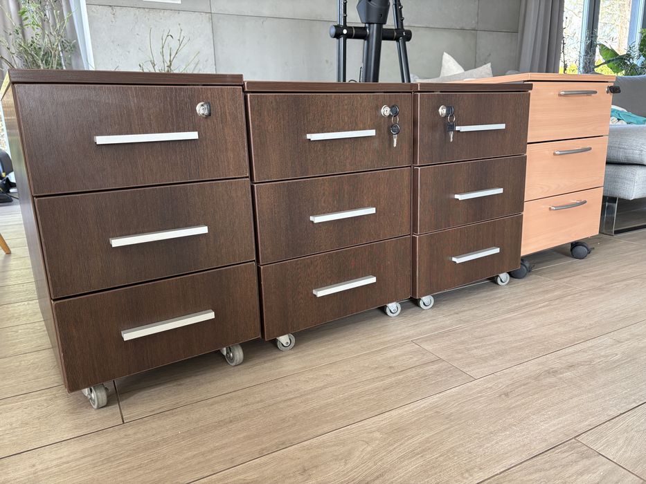 kontenerki biurowe zestaw 4 szt.