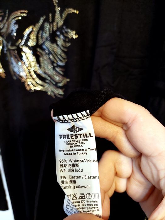 Bluzka wiskozowa z cyrkoniami liście na r. 46-50