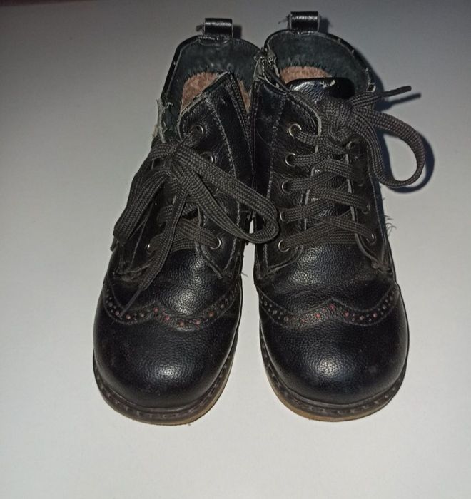 Ортопедические кожаные зимние ботинки 18.5см стелька