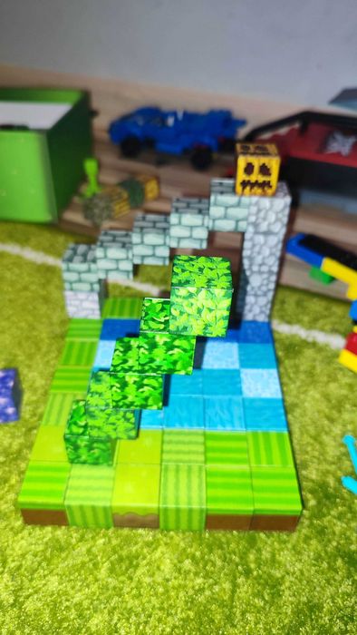 Klocki magnetyczne typ Minecraft 112szt 3figurki, Mocny magnes!!!