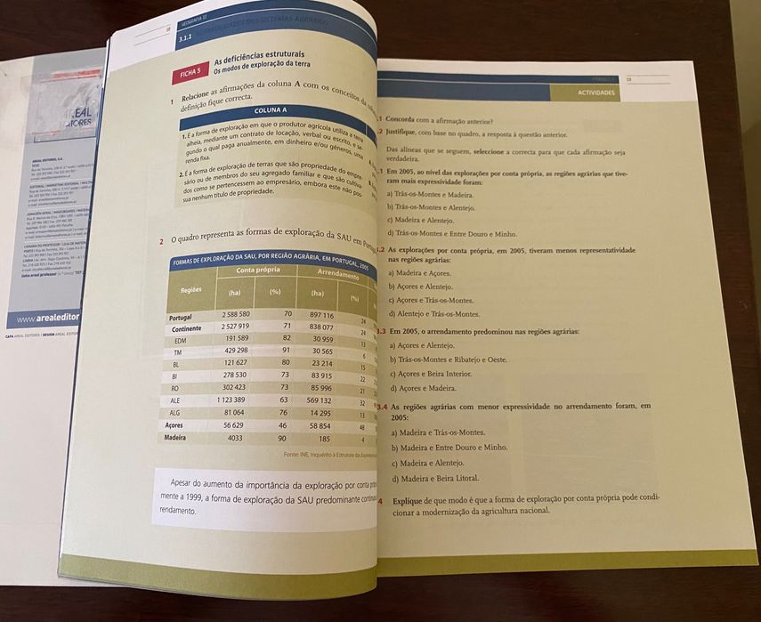 Caderno de Atividades de Geografia do 11º ano