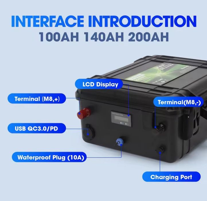 Bank energii LifePO4 12V 100Ah  bluetooth apka