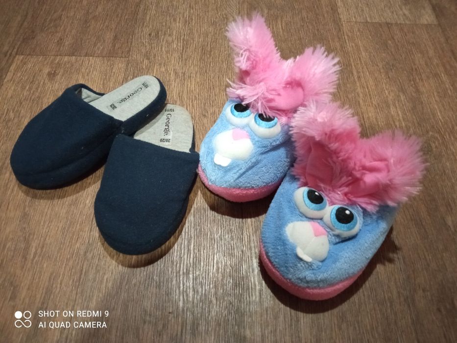 Тапочки Зайчик,(девочка, мальчик) 18-19 см, тёплые, для дома, Stompeez