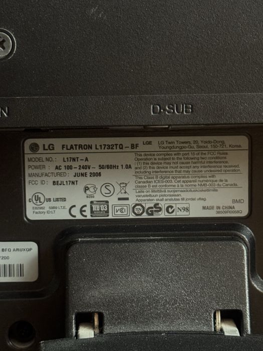 Монітор LG Flatron L 1732 TQ