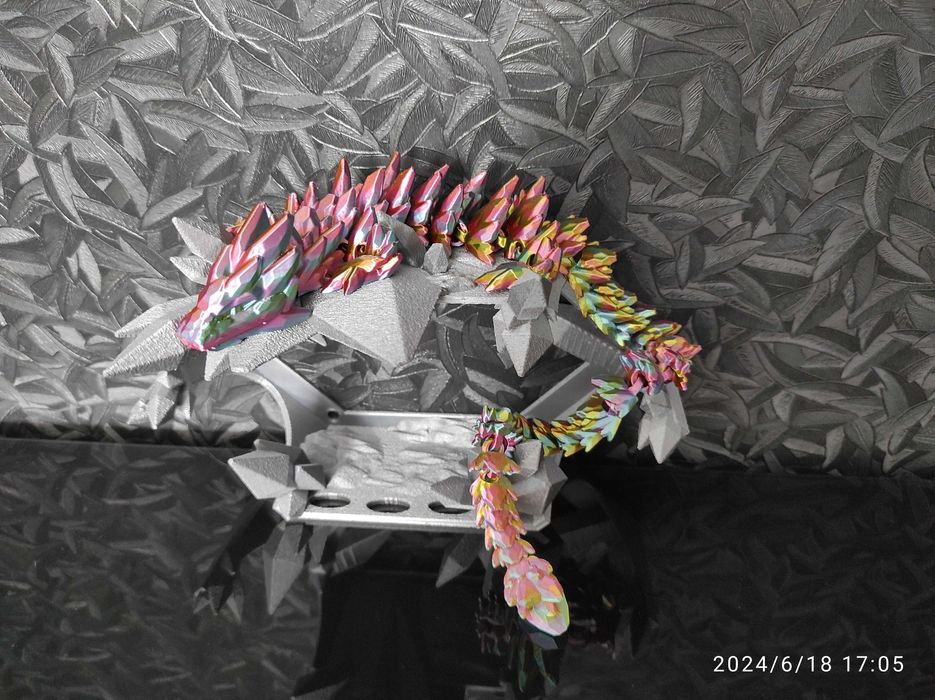 Smok Klejnotowy 46cm, przegubowy, figurka, motyw klejnotu. Wydruk 3D