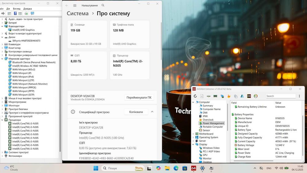 Ноутбук Asus Vivobook Go 15 E1504GA i3-N305|8GB|128GB