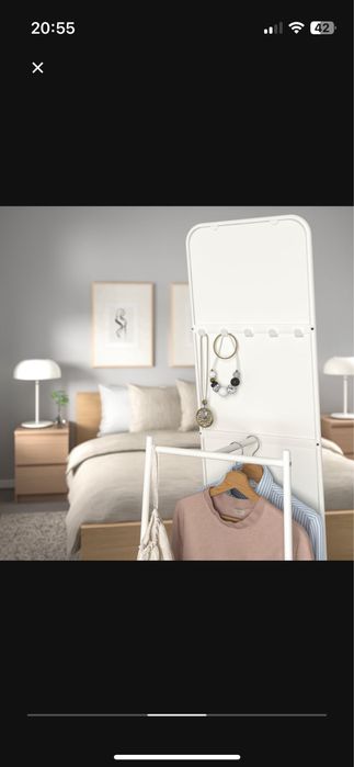 Lustro stojace biale KNAPPER / ikea