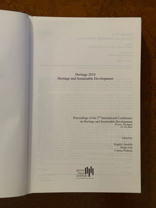 Heritage 2010 - Proceedings Int. Conf. on Heritage and Sustainability