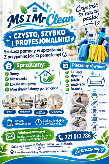 Sprzątanie domów,mieszkań