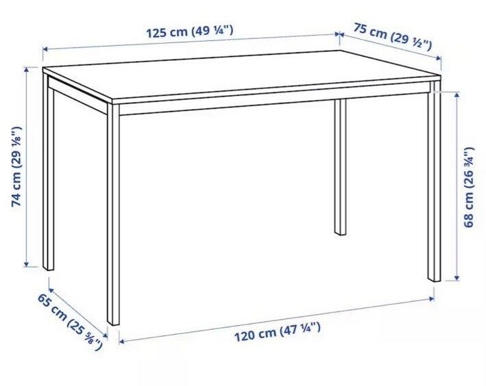 IKEA MELLTORP biały stół / biurko 125 × 75 cm