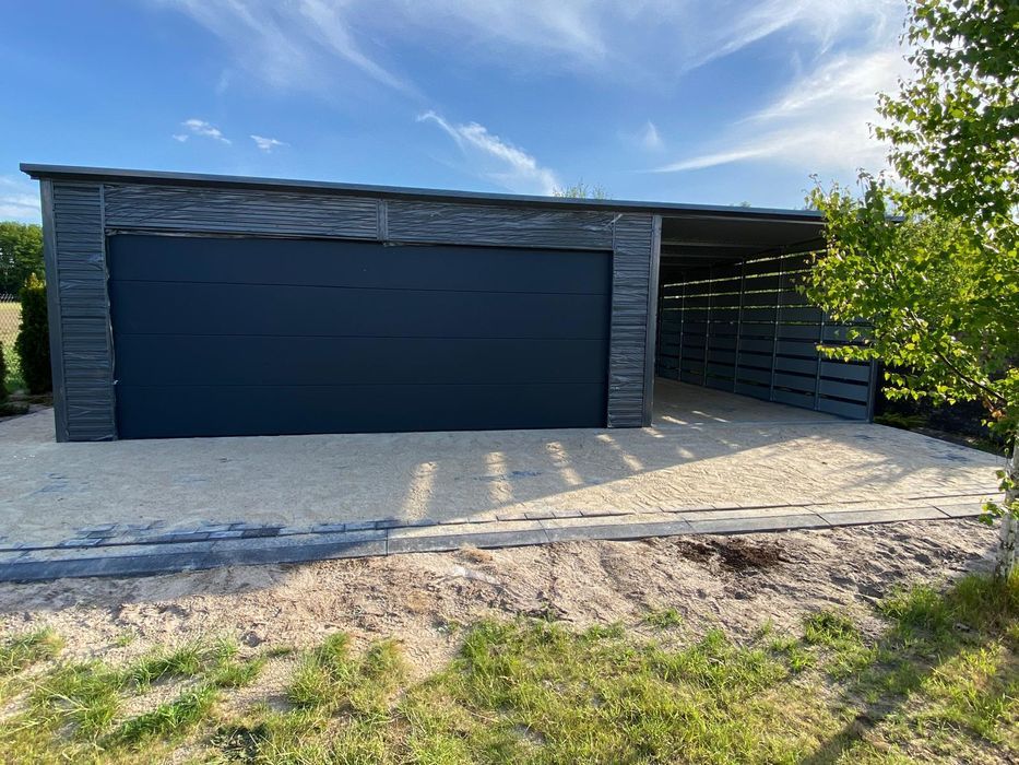 garaż blaszany z wiatą garaż blaszany 6x6 blaszak garaże blaszane