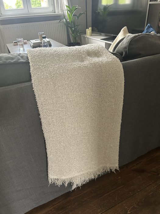 Ikea beżowy kremowy koc sandbrod