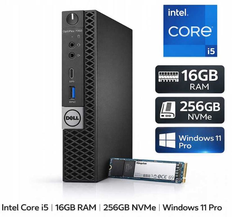 Mini Komputer Dell OptiPlex 7060 Micro i5-8500T 16GB 256GB SSD WIN 11