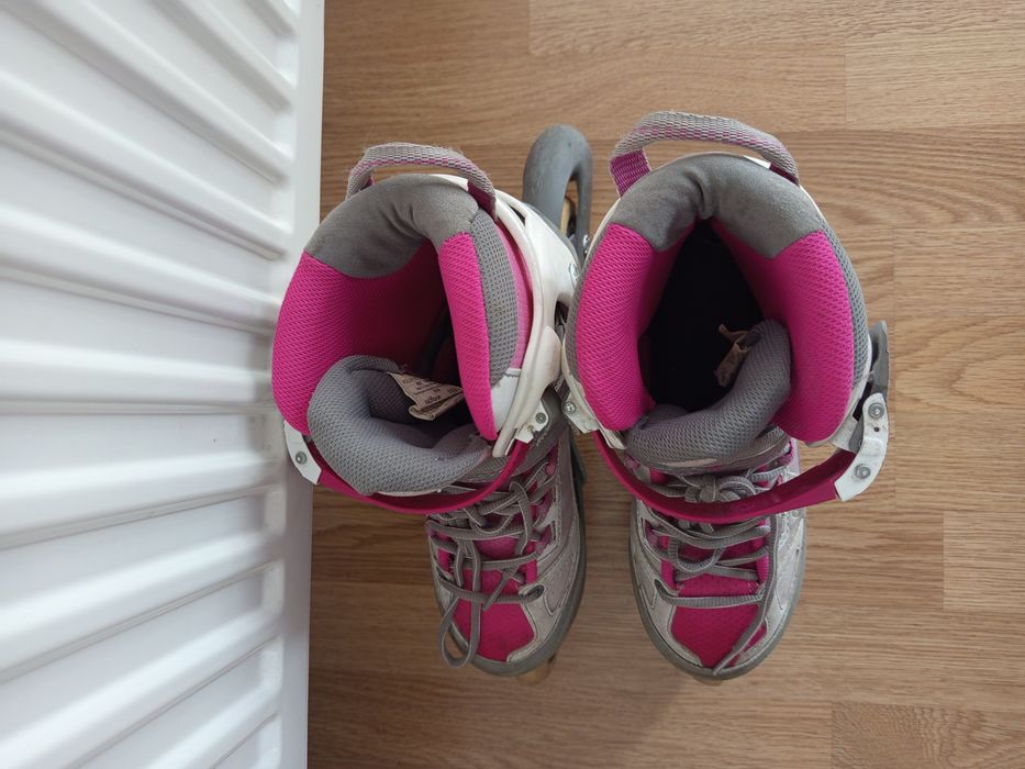 Rolki oxelo biało-różowe, 35