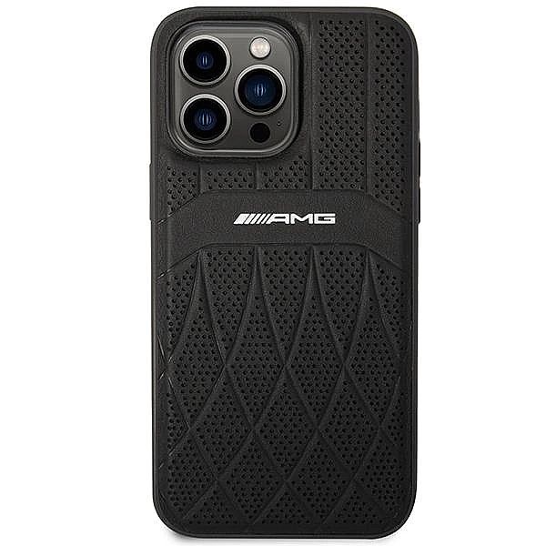 Etui AMG Leather Curved Lines MagSafe na iPhone 14 Pro Max - czarne